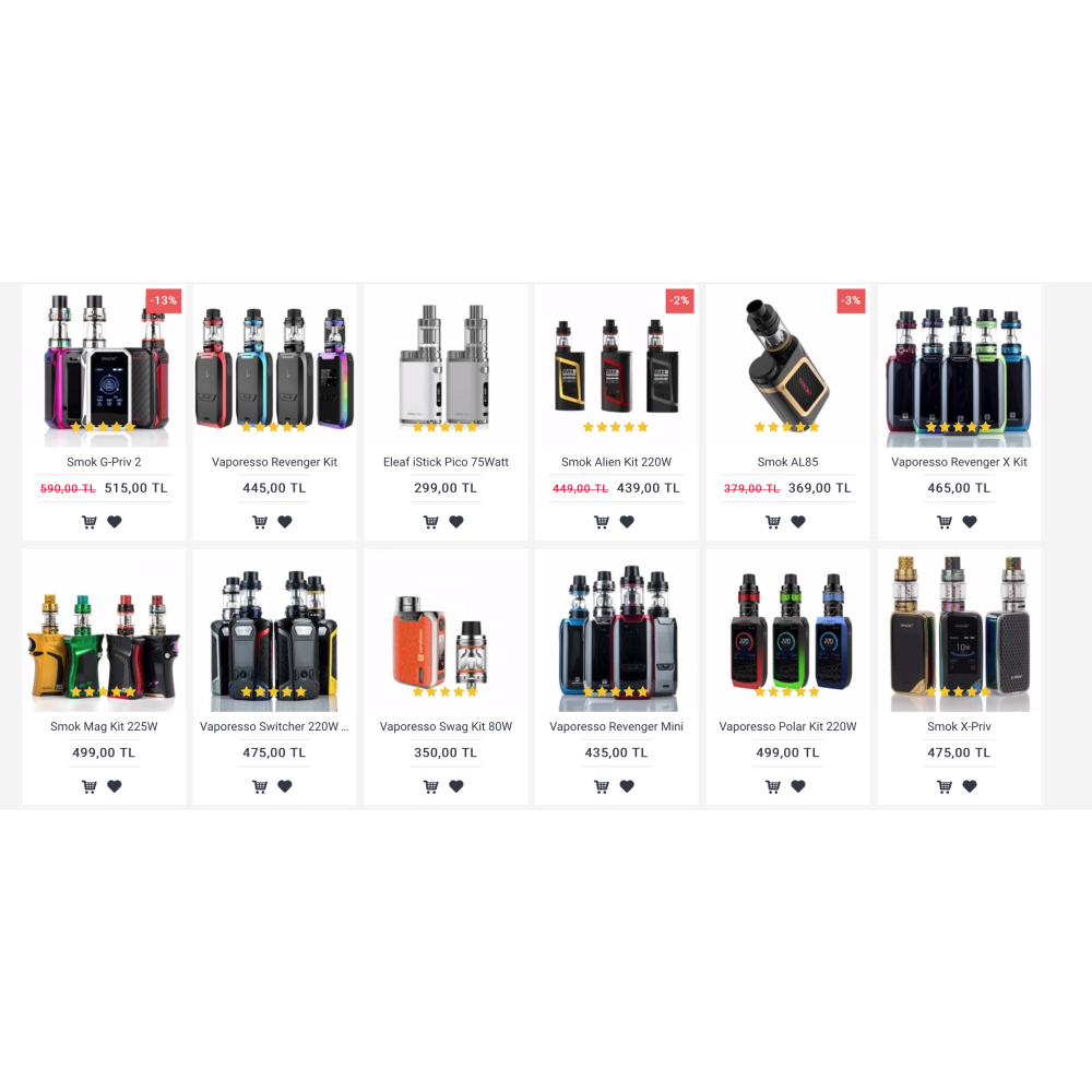 Opencart Elektronik Sigara Satış Teması Buharbaz