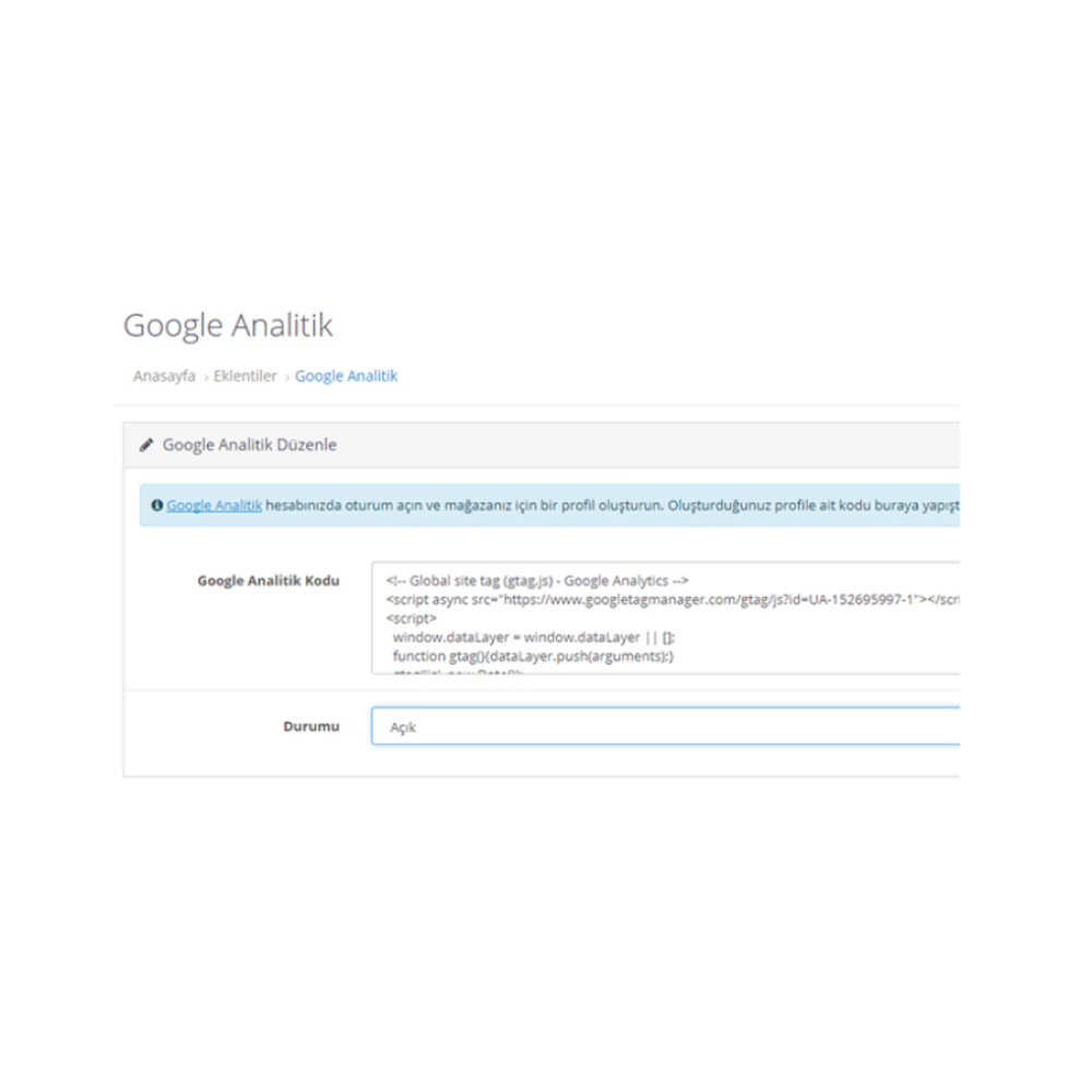 Opencart E-Commerce Analytics Modülü