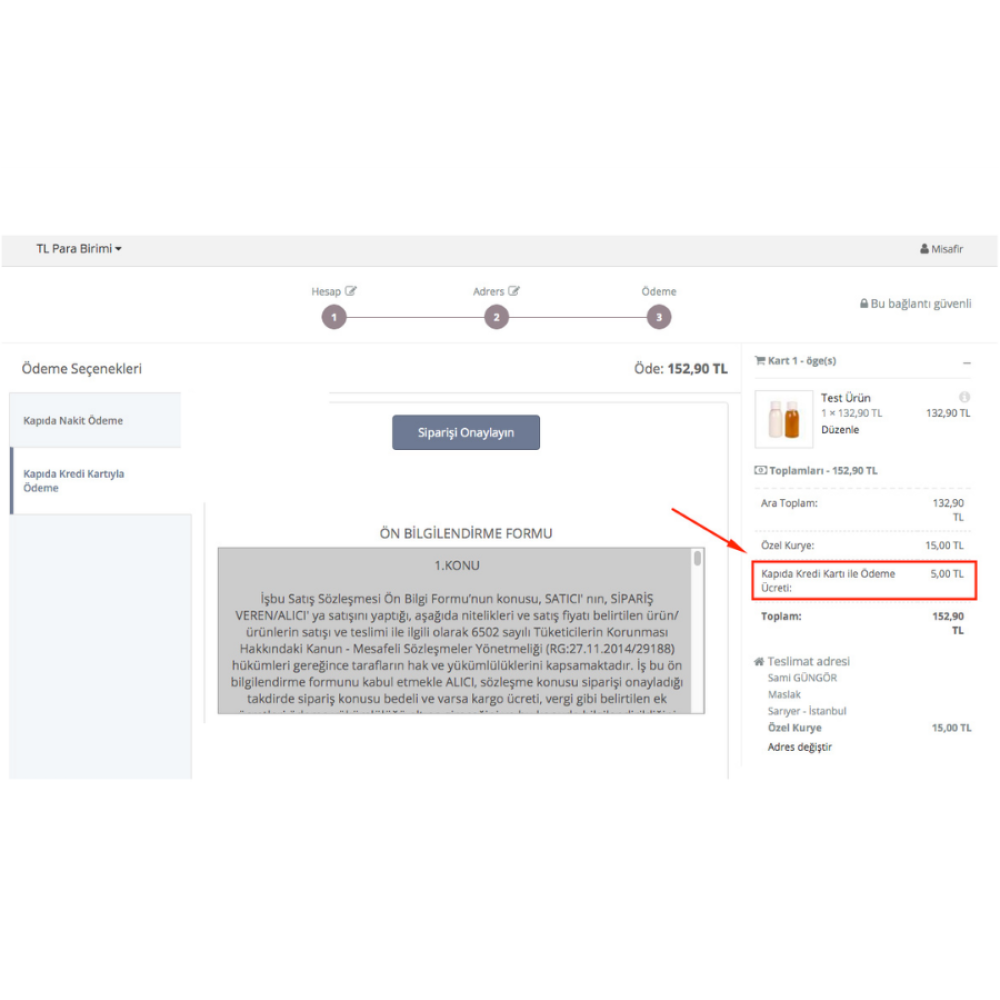 Opencart Kapıda Ödeme Modülü
