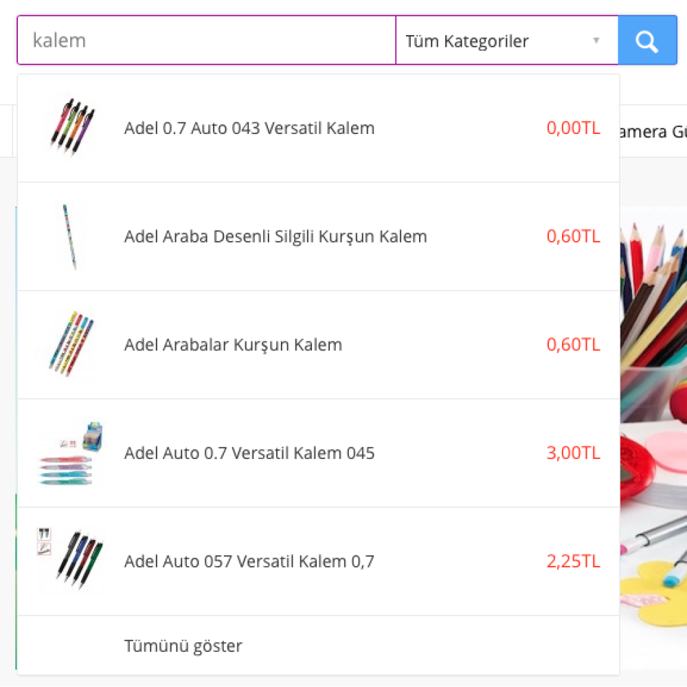Opencart Anlık Hızlı Arama Modülü