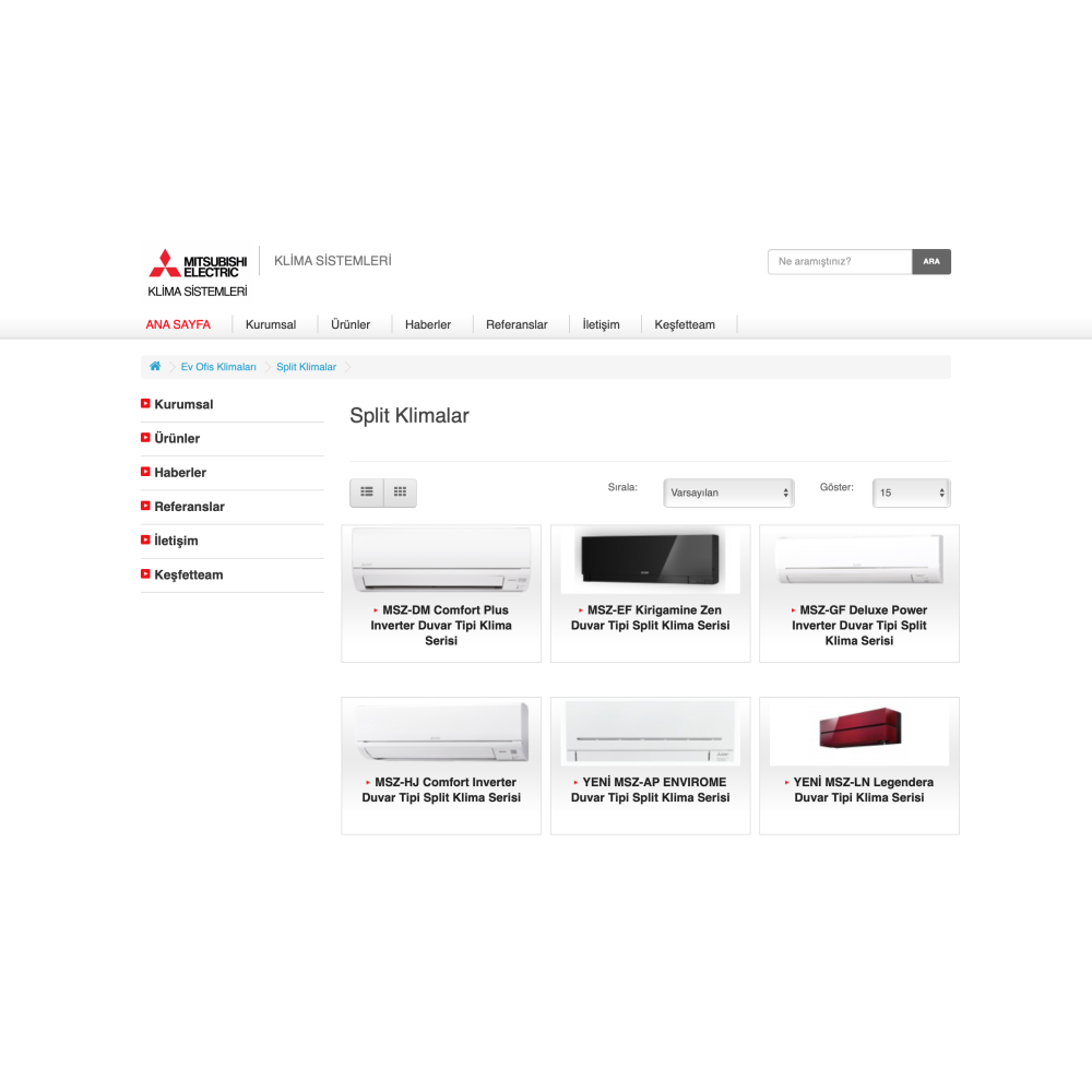 Opencart Klima Satış Teması Opencart Klima Satış Teması
