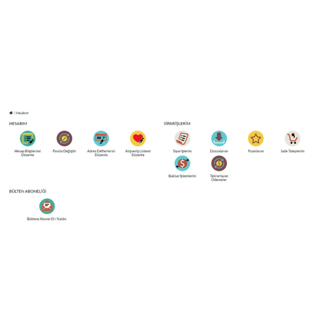 Opencart Hesabım Sayfası Modülü Opencart Hesabım Sayfası Modülü