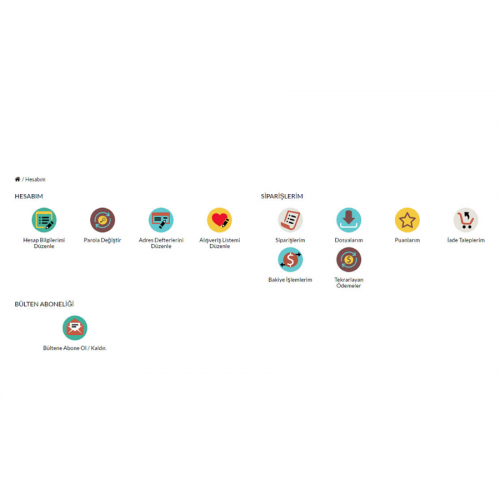 Opencart Hesabım Sayfası Modülü