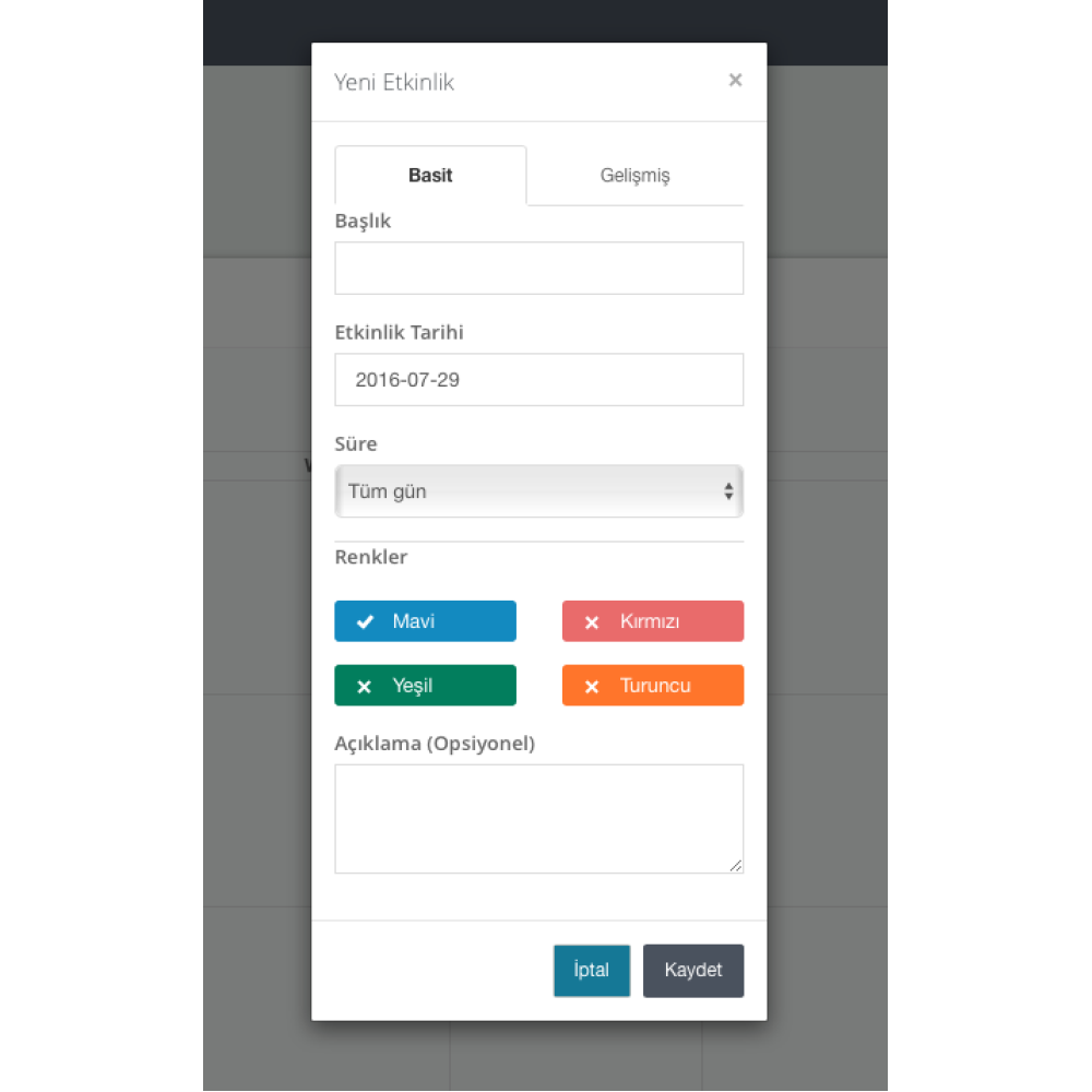 Opencart Admin Paneli için Takvim Modülü Opencart Admin Paneli için Takvim Modülü