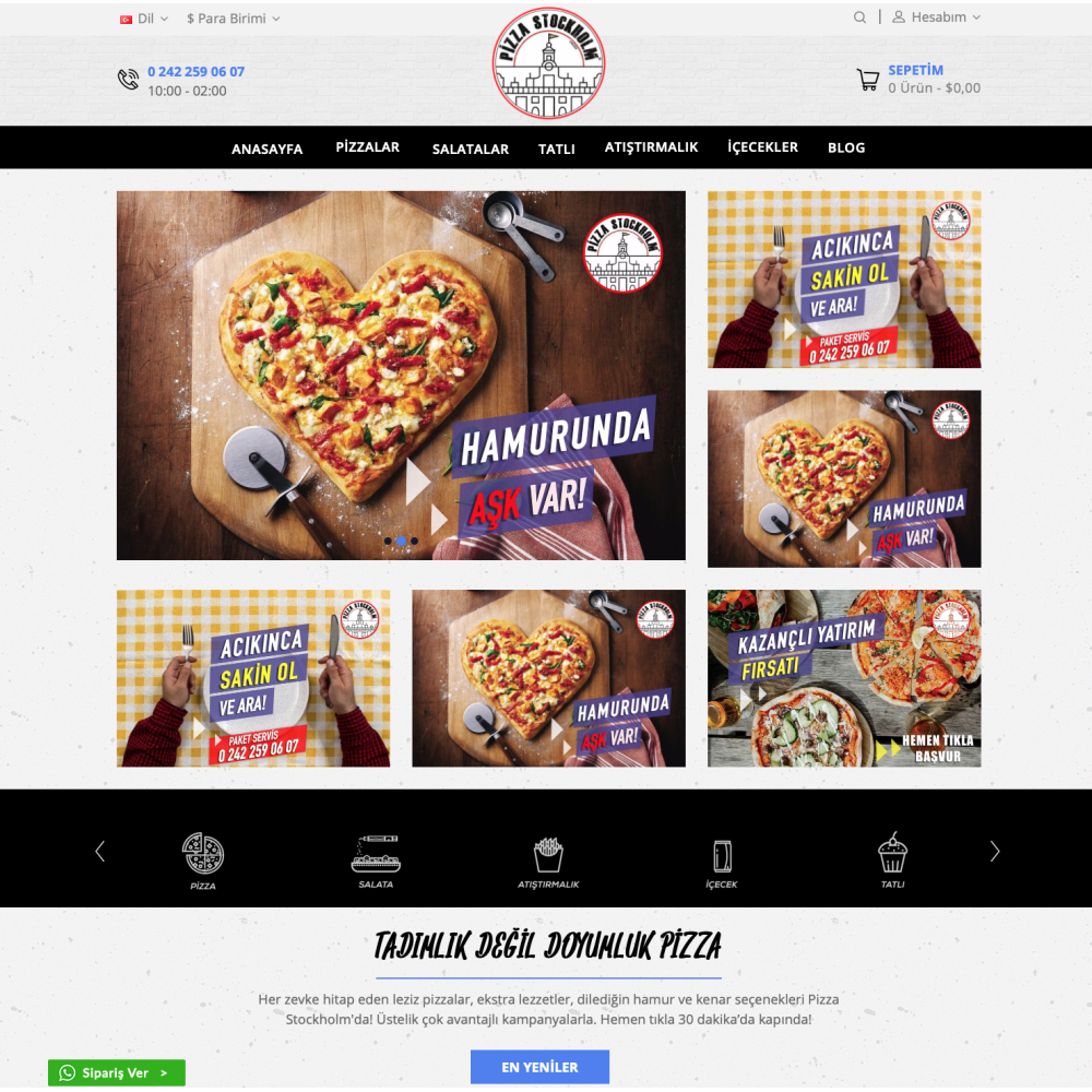 Opencart Pizza Tema