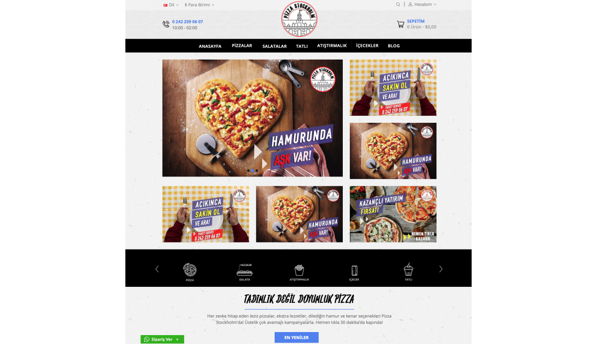 Opencart Pizza Tema