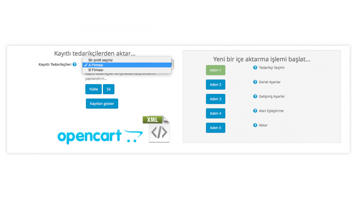 Opencart XML Import Modülü